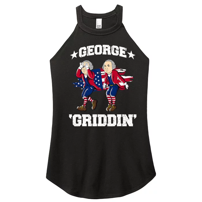 4th Of July George Washington George Griddin Women’s Perfect Tri Rocker Tank