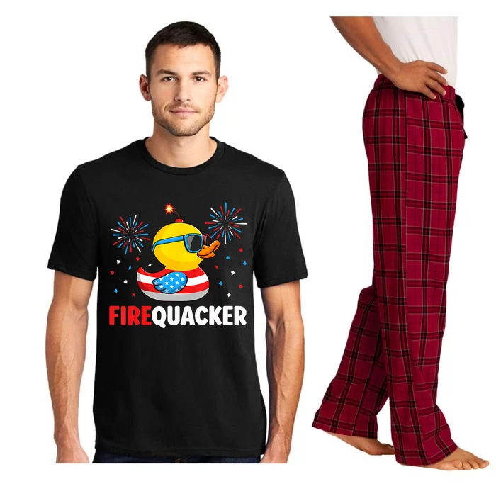 4th Of July Duck Firequacker Patriotic Fourth Of July Funny Pajama Set