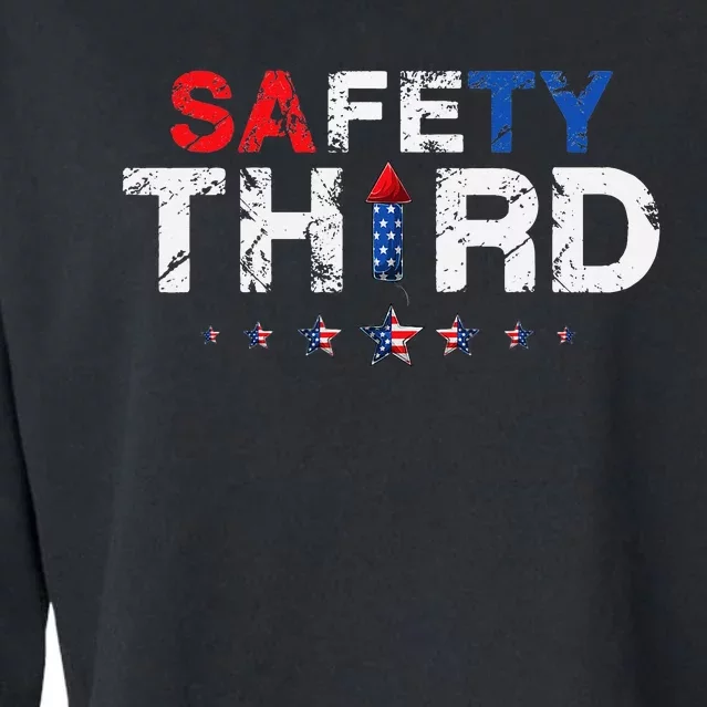 4th of July Patriotic fireworks Safety Third Cropped Pullover Crew