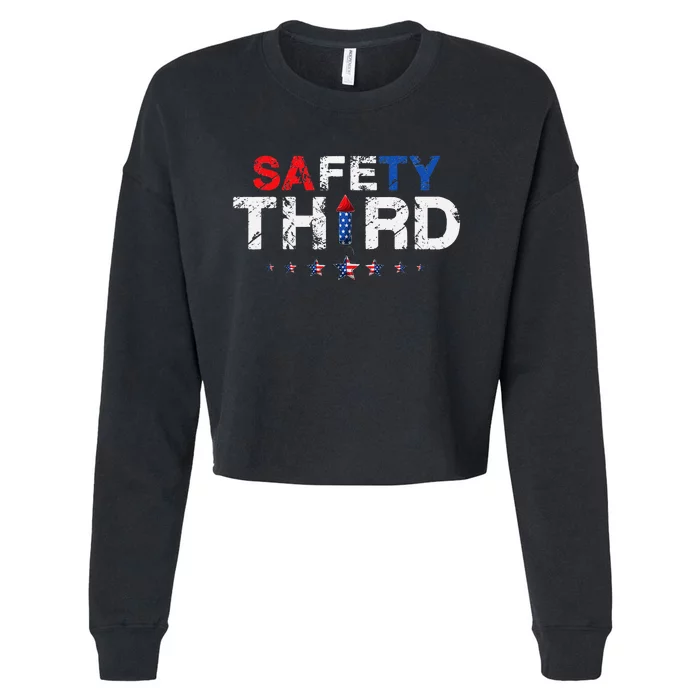 4th of July Patriotic fireworks Safety Third Cropped Pullover Crew