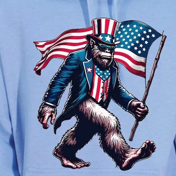 4th Of July Bigfoot Sasquatch American Flag Usa Unisex Surf Hoodie