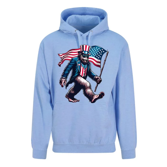 4th Of July Bigfoot Sasquatch American Flag Usa Unisex Surf Hoodie