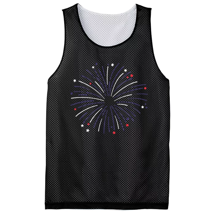 4th Of July Fireworks Memorial Day Mesh Reversible Basketball Jersey Tank