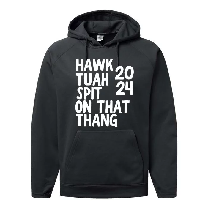 4th Of July Patriotic Usa Hawk Tuah Spit On That Thing Performance Fleece Hoodie