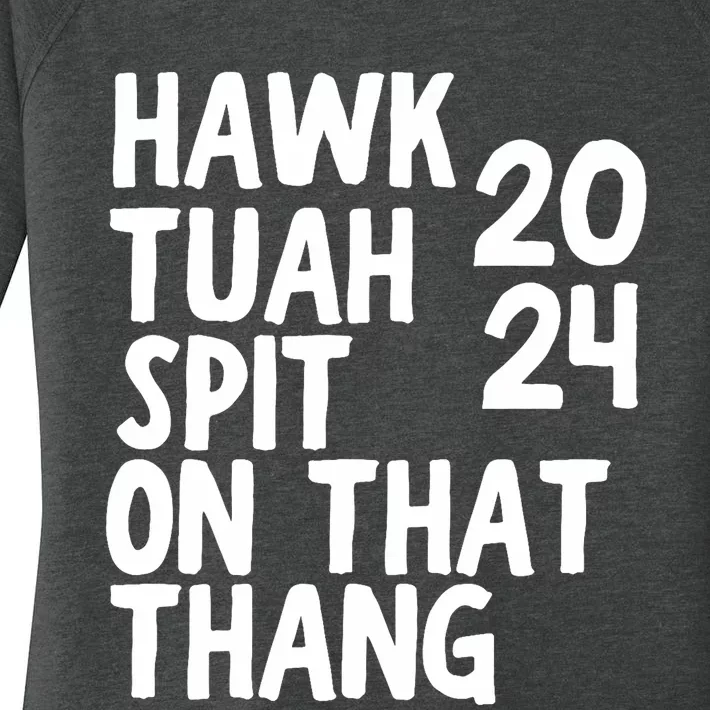 4th Of July Patriotic Usa Hawk Tuah Spit On That Thing Women's Perfect Tri Tunic Long Sleeve Shirt