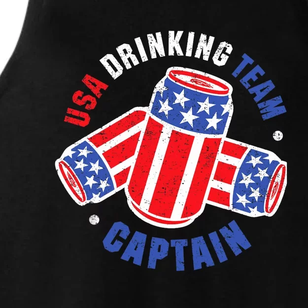 4th Of July Beer Can Flag Design USA Drinking Team Tees Ladies Tri-Blend Wicking Tank