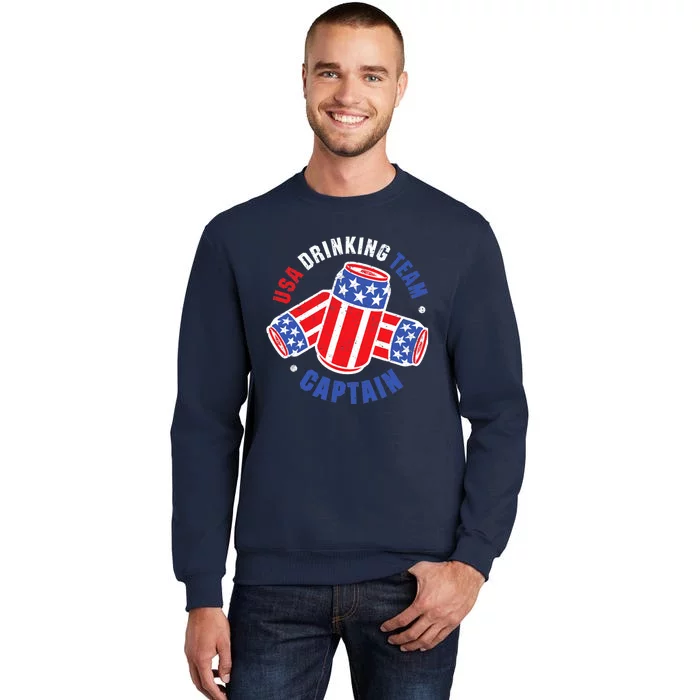 4th Of July Beer Can Flag Design USA Drinking Team Tees Sweatshirt