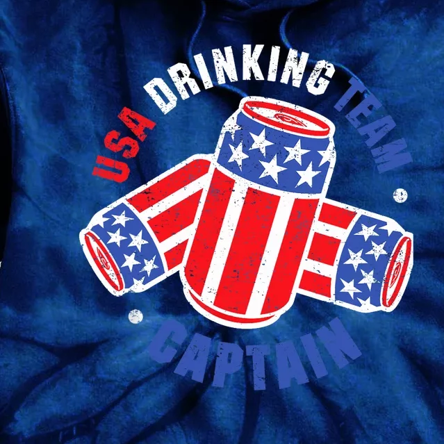 4th Of July Beer Can Flag Design USA Drinking Team Tees Tie Dye Hoodie