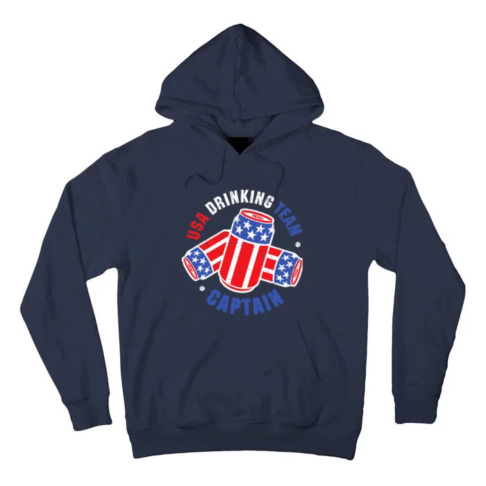 4th Of July Beer Can Flag Design USA Drinking Team Tees Tall Hoodie