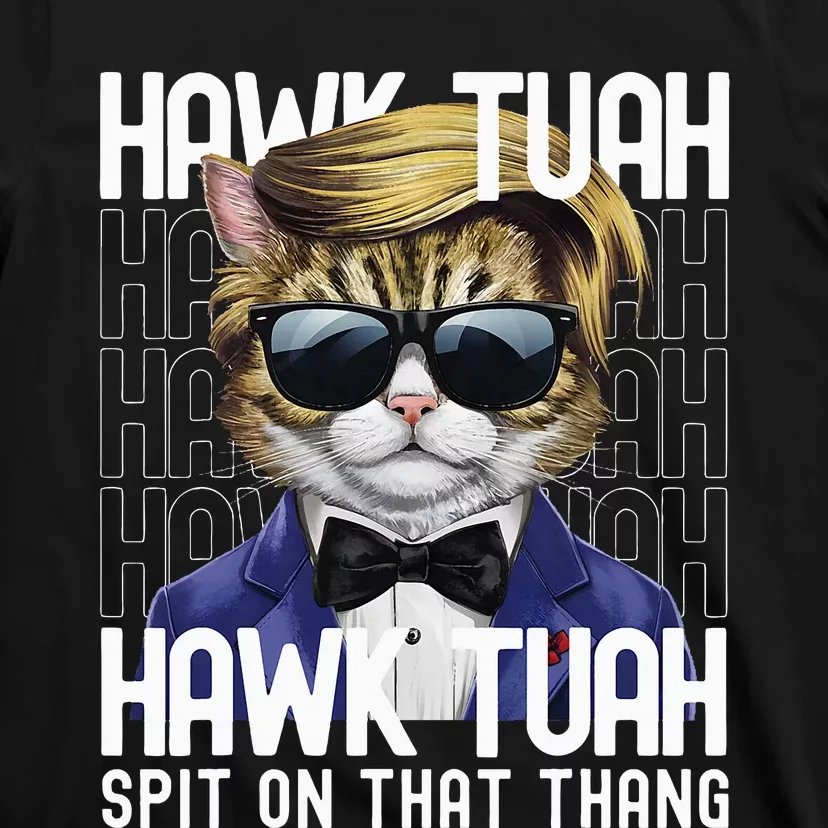 4th Of July Patriotic Cat Usa Hawk Tuah Spit On That Thing T-Shirt