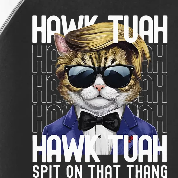 4th Of July Patriotic Cat Usa Hawk Tuah Spit On That Thing Toddler Fine Jersey T-Shirt