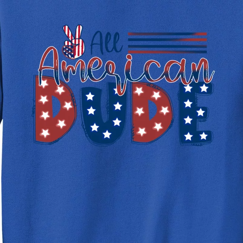 4th Of July Usa All American Dude Hand Peace Sign Cool Gift Sweatshirt