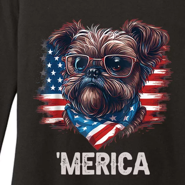 4th Of July Patriotic Brussels Griffon Dog Merica Womens CVC Long Sleeve Shirt