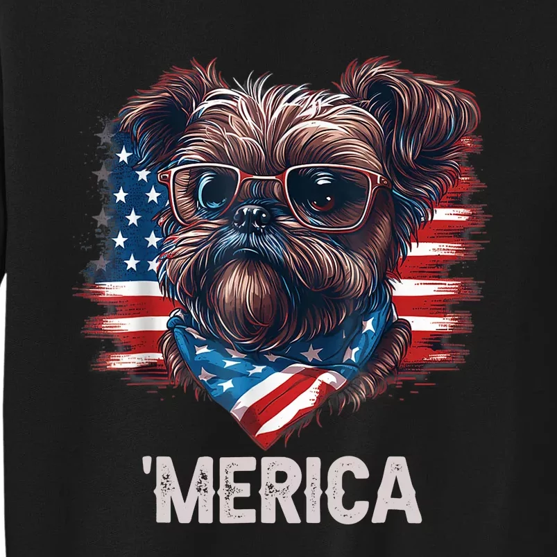 4th Of July Patriotic Brussels Griffon Dog Merica Tall Sweatshirt