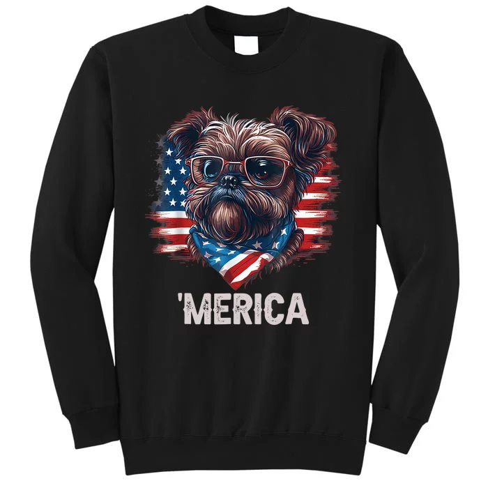 4th Of July Patriotic Brussels Griffon Dog Merica Tall Sweatshirt