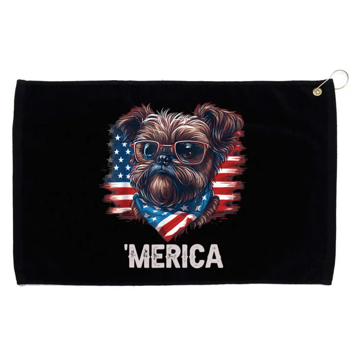 4th Of July Patriotic Brussels Griffon Dog Merica Grommeted Golf Towel