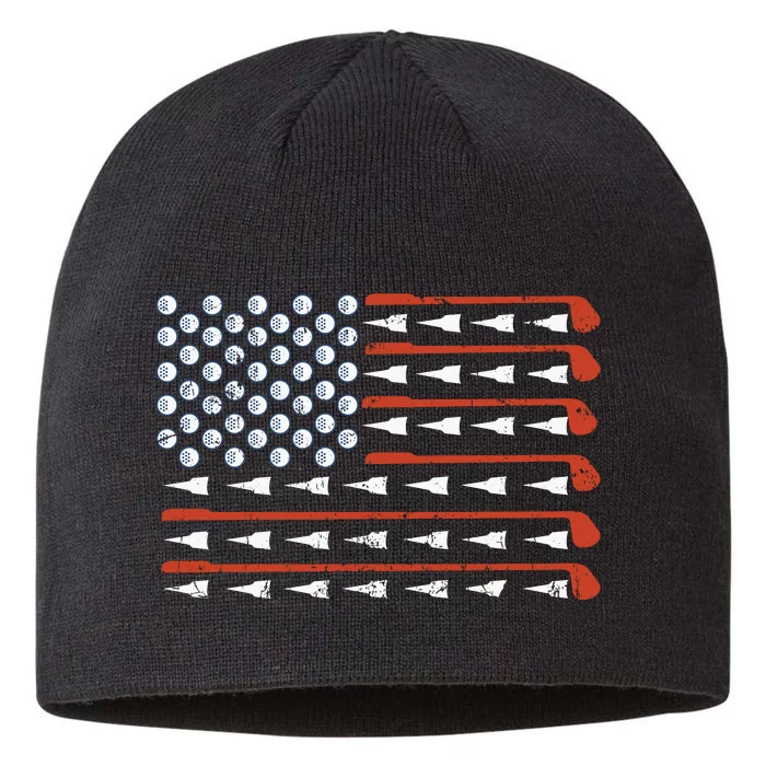 4th Of July American Flag Golf 8 1/2in Sustainable Knit Beanie