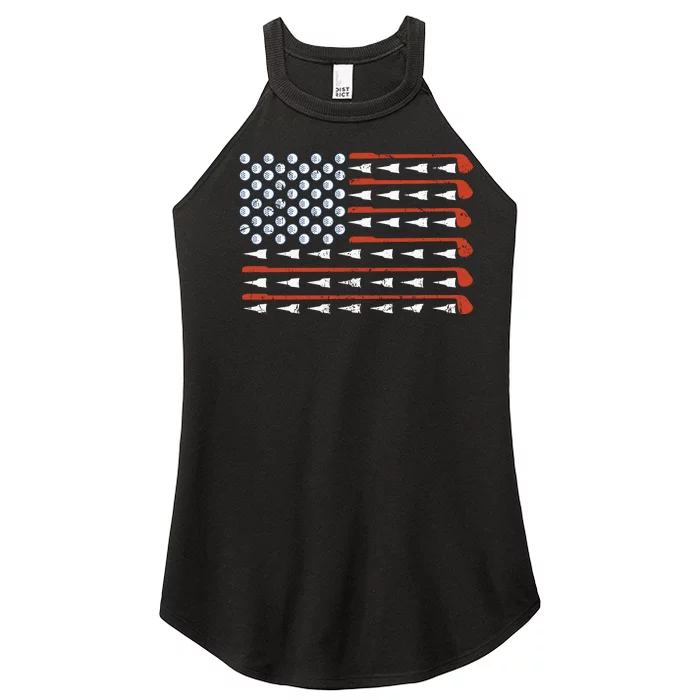 4th Of July American Flag Golf Women’s Perfect Tri Rocker Tank