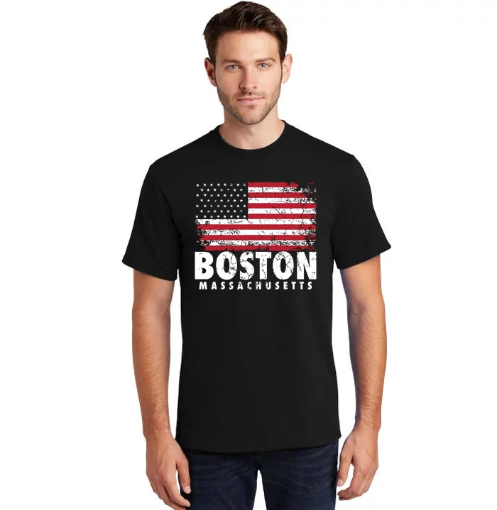 4th Of July Boston Massachusetts American Flag Tall T-Shirt