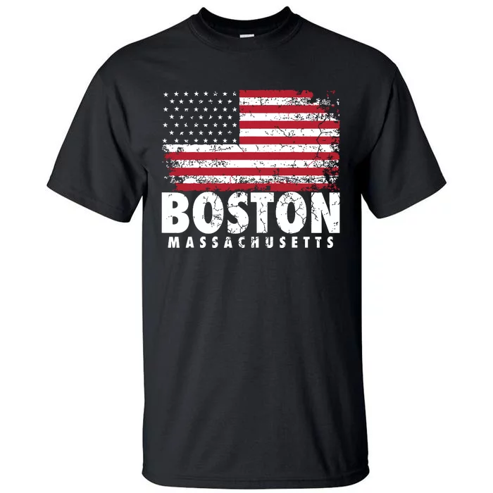 4th Of July Boston Massachusetts American Flag Tall T-Shirt