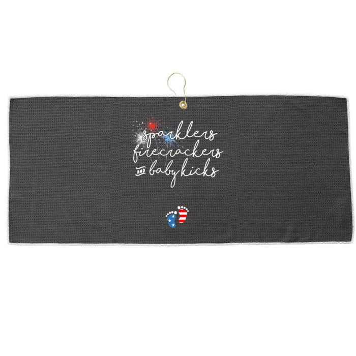 4th of July Pregnancy Announcement Large Microfiber Waffle Golf Towel