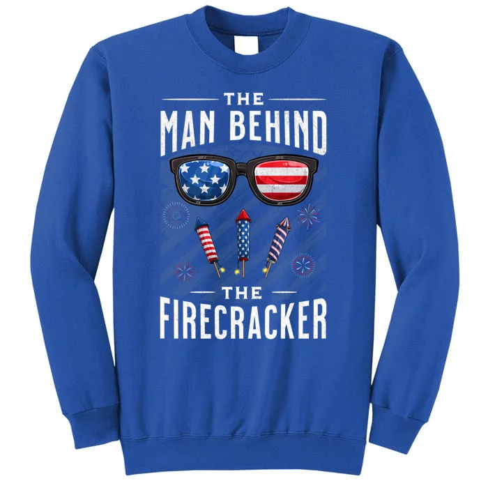 4th Of July Pregnancy Announcet Behind Firecracker Funny Gift Tall Sweatshirt