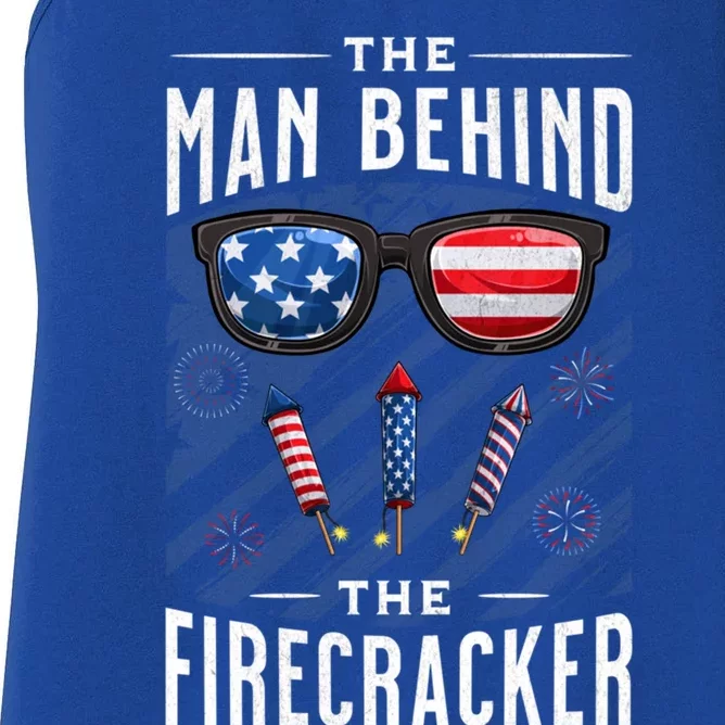 4th Of July Pregnancy Announcet Behind Firecracker Funny Gift Women's Racerback Tank