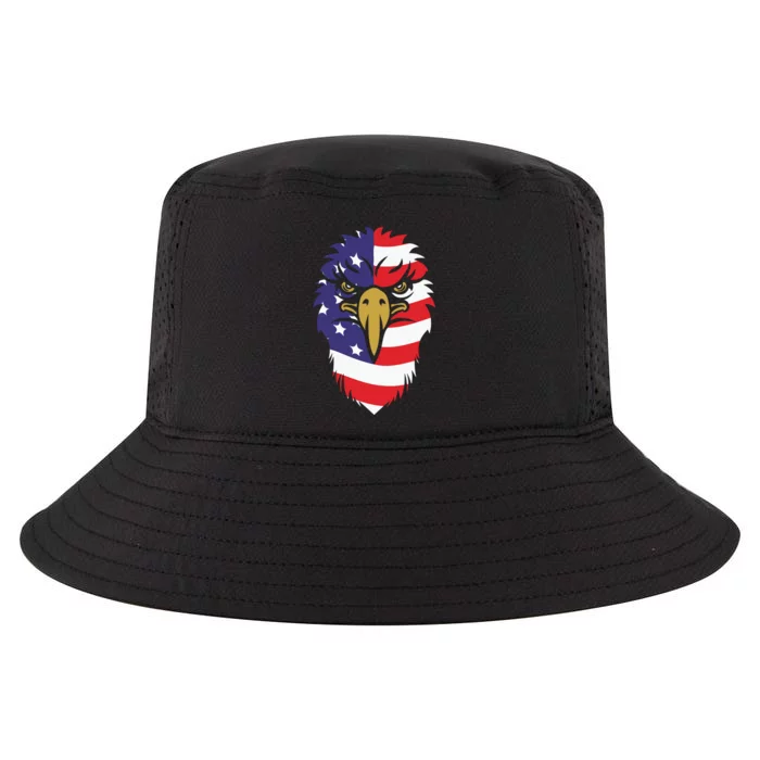 4th Of July Bald Eagle With American Flag Cool Comfort Performance Bucket Hat