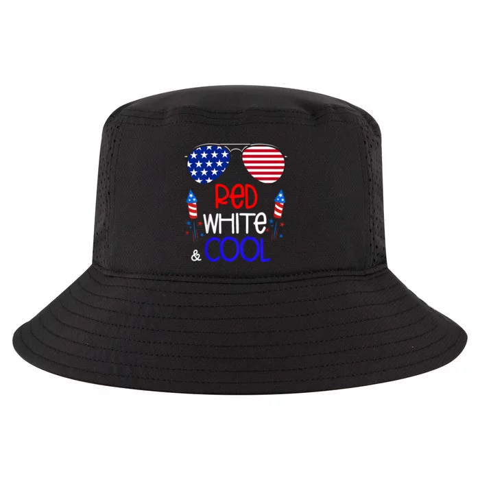 4th Of July Red White And Cool Sunglasses Girl Cool Comfort Performance Bucket Hat