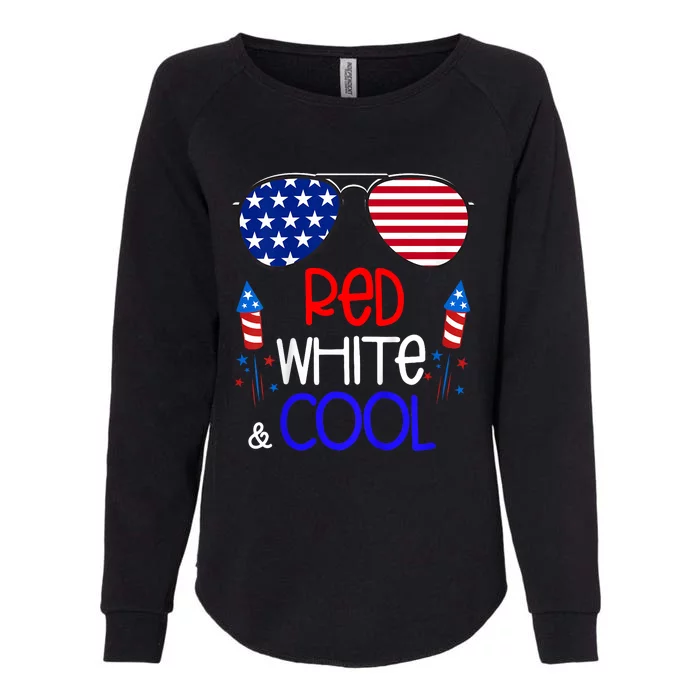 4th Of July Red White And Cool Sunglasses Girl Womens California Wash Sweatshirt