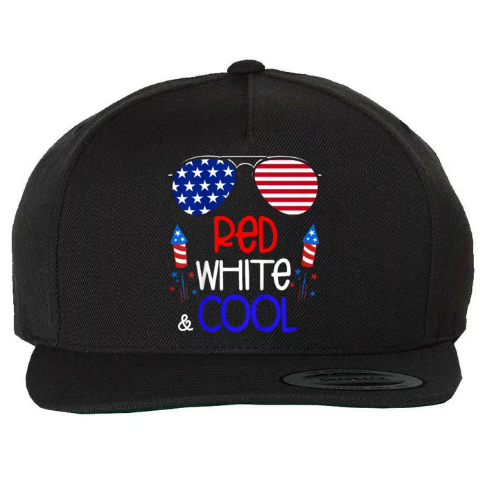 4th Of July Red White And Cool Sunglasses Girl Wool Snapback Cap