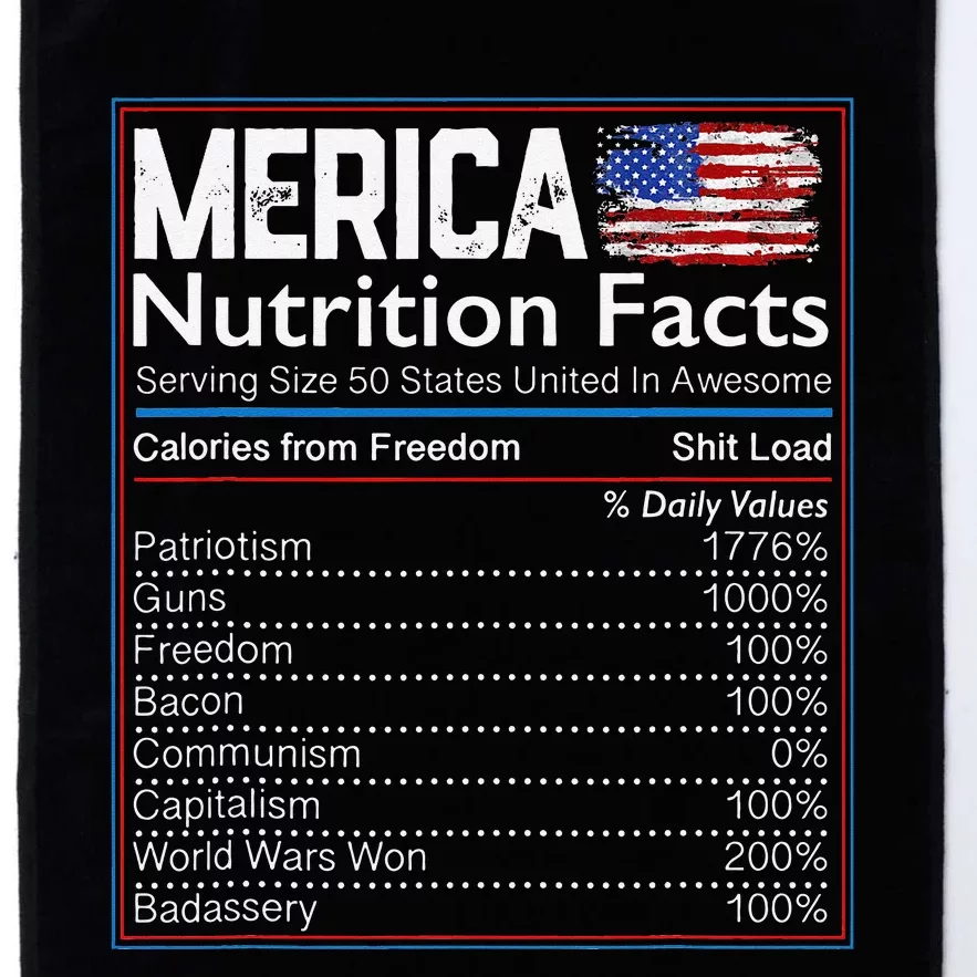 4th of July Proud American Merica Nutrition Facts Platinum Collection Golf Towel