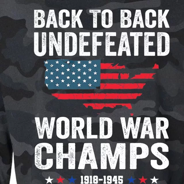 4th Of July Back To Back Undefeated World War Champs Cropped Pullover Crew