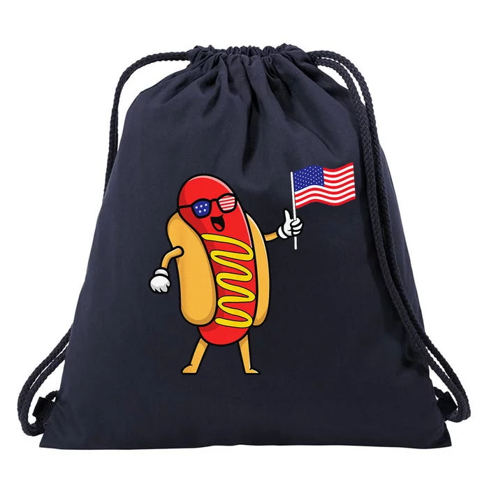 4th Of July Hot Dog Hotdog 4th Of July Drawstring Bag