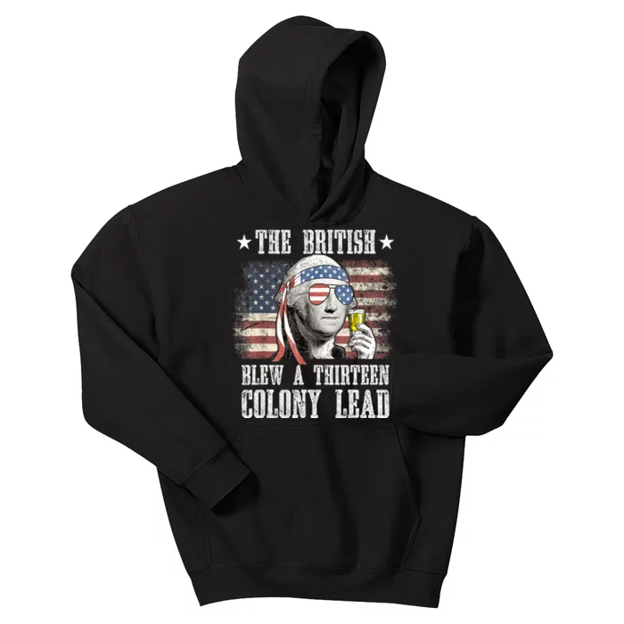 4th Of July Funny The British Blew A 13 Colony Lead Us Flag Gift Kids Hoodie