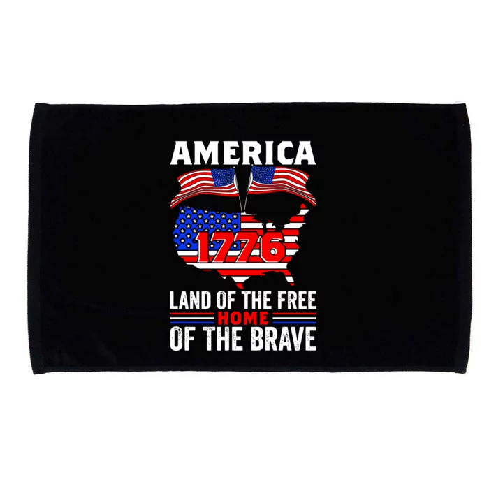 4th Of July America 1776 Land OF The Free Home Of The Brave Gift Microfiber Hand Towel