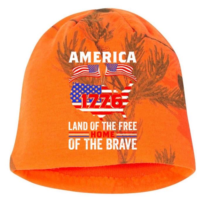 4th Of July America 1776 Land OF The Free Home Of The Brave Gift Kati - Camo Knit Beanie