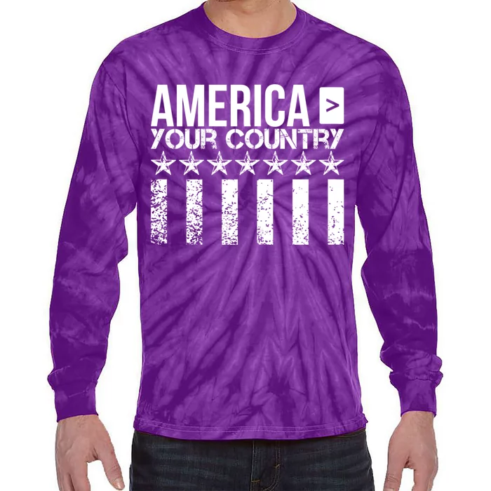 4th Of July America Greatest Country Flag Patriotic Cute Tie-Dye Long Sleeve Shirt