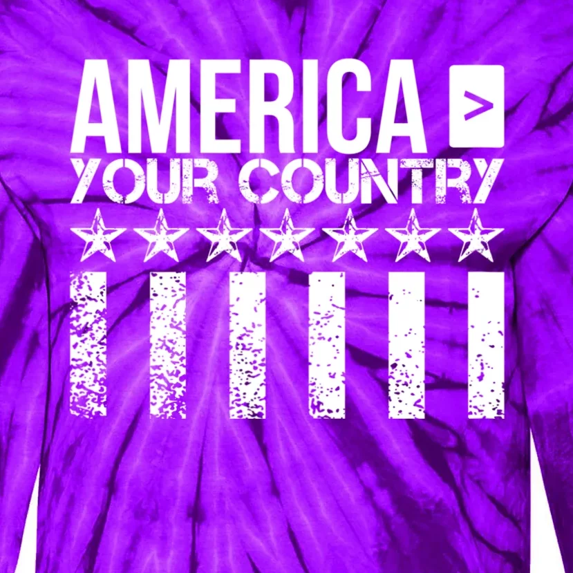 4th Of July America Greatest Country Flag Patriotic Cute Tie-Dye Long Sleeve Shirt