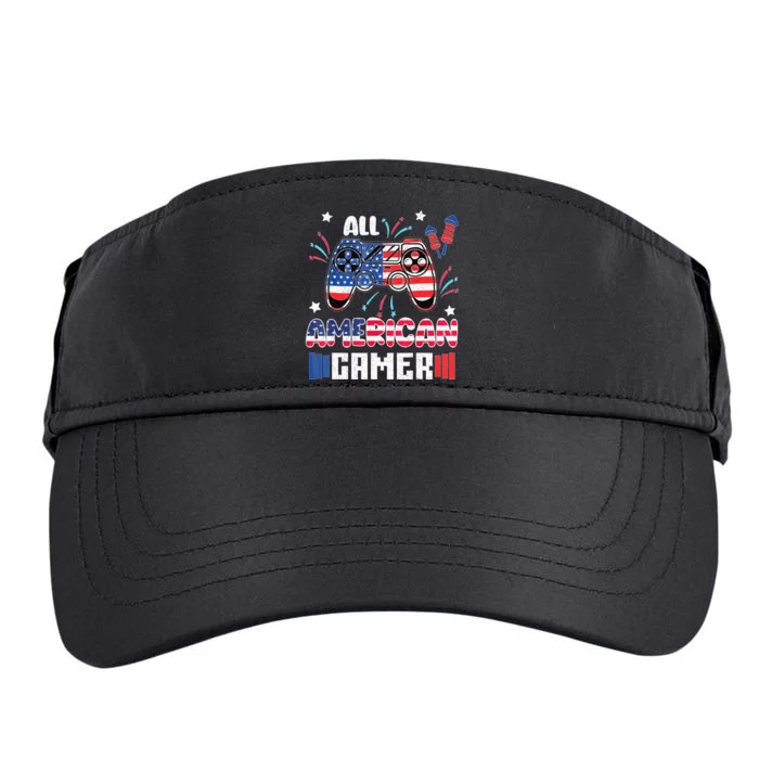 4th Of July Kids Men All American Gamer Flag Adult Drive Performance Visor