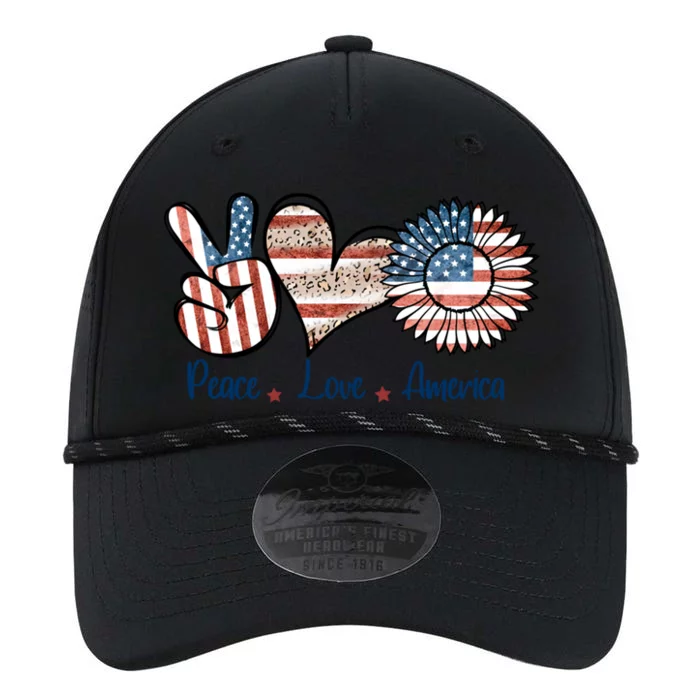 4th Of July Usa Peace Love America Hand Heart Sunflower Gift Performance The Dyno Cap