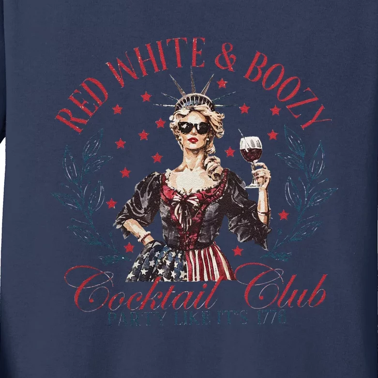 4th Of July Cocktail Club Party Like ItS 1776 Kids Long Sleeve Shirt