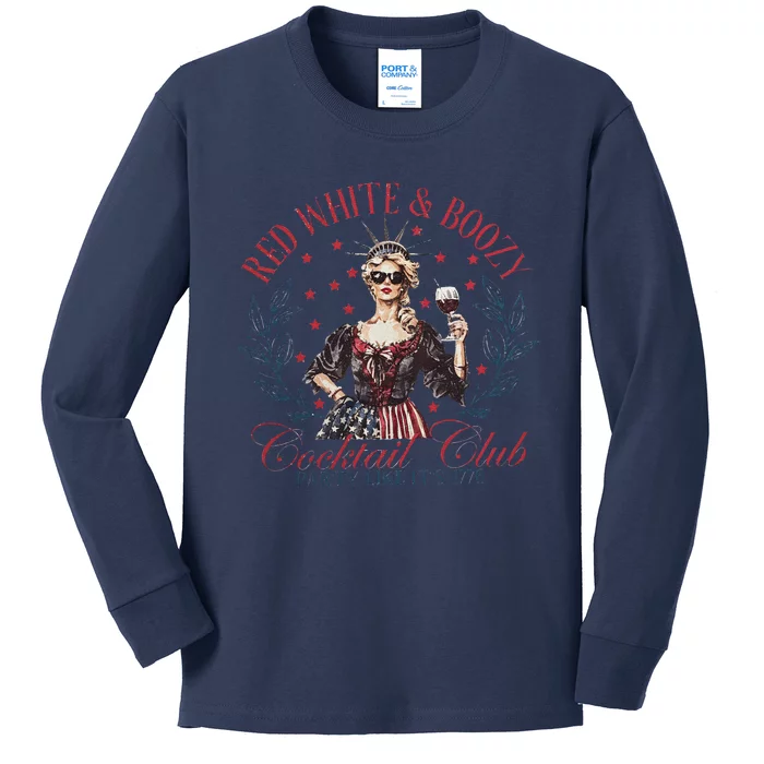 4th Of July Cocktail Club Party Like ItS 1776 Kids Long Sleeve Shirt