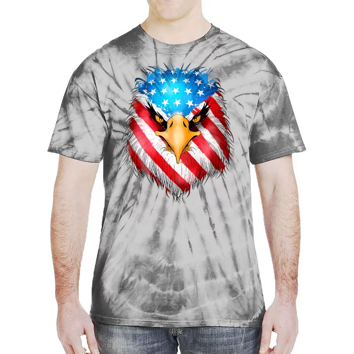 4th Of July Patriotic Eagle Usa American Flag Tie-Dye T-Shirt