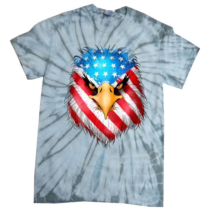 4th Of July Patriotic Eagle Usa American Flag Tie-Dye T-Shirt