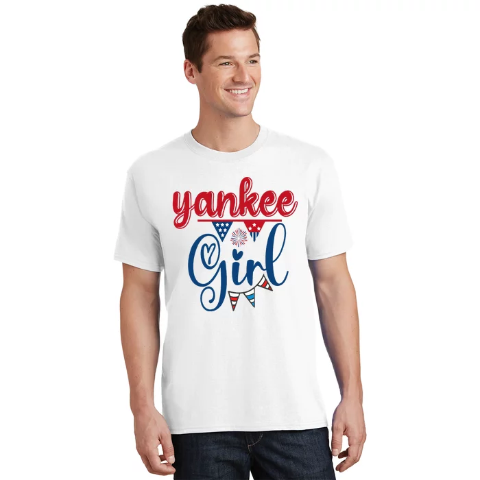 4th Of July Yankee Girl American Flag T-Shirt