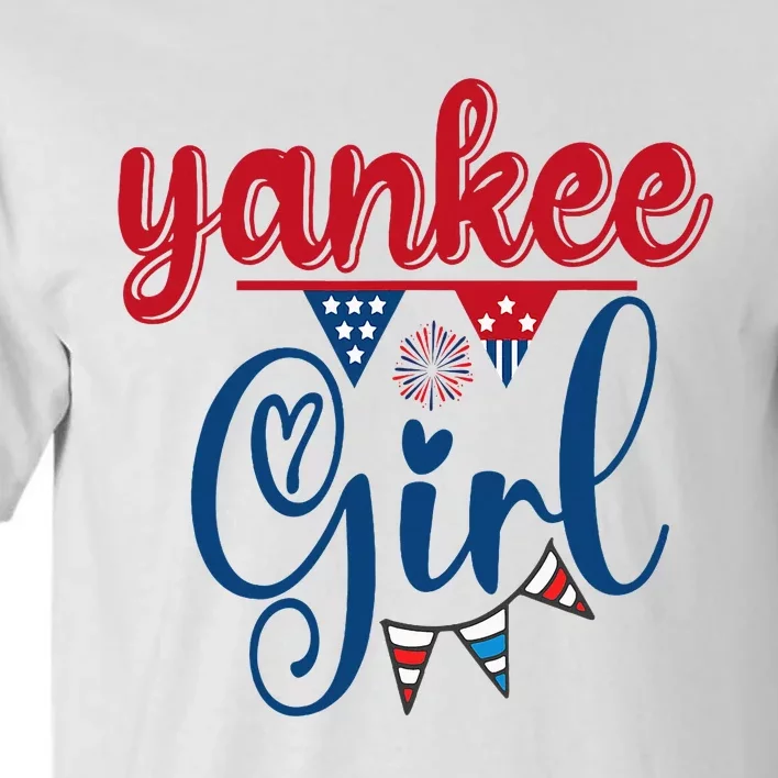 4th Of July Yankee Girl American Flag Tall T-Shirt