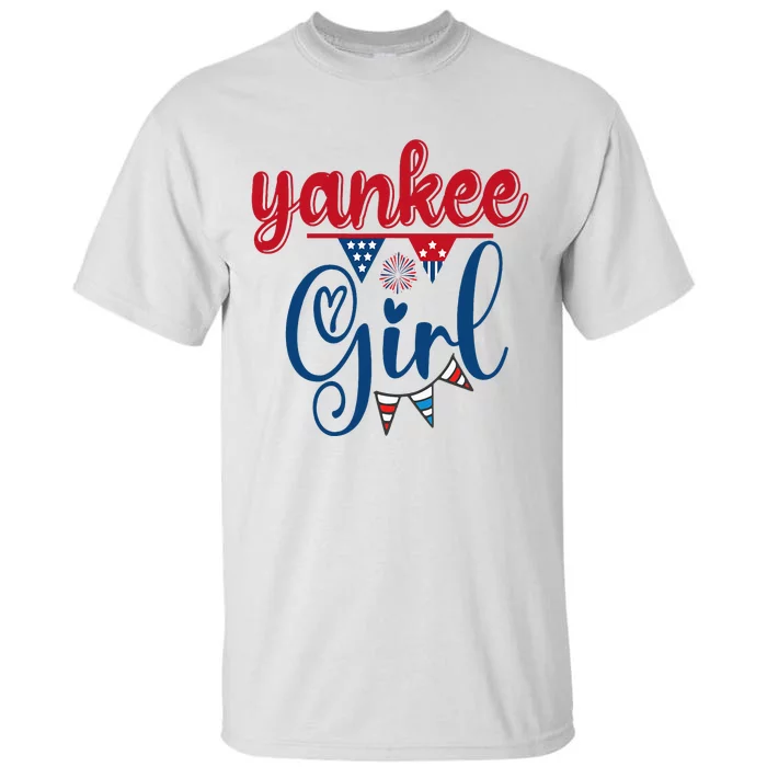 4th Of July Yankee Girl American Flag Tall T-Shirt