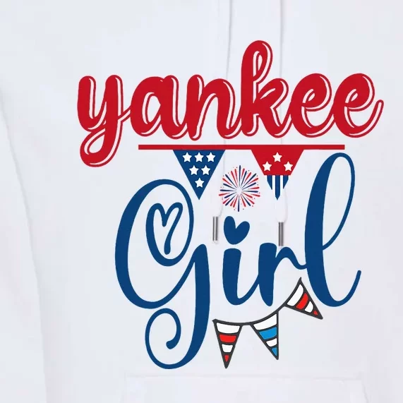 4th Of July Yankee Girl American Flag Premium Hoodie