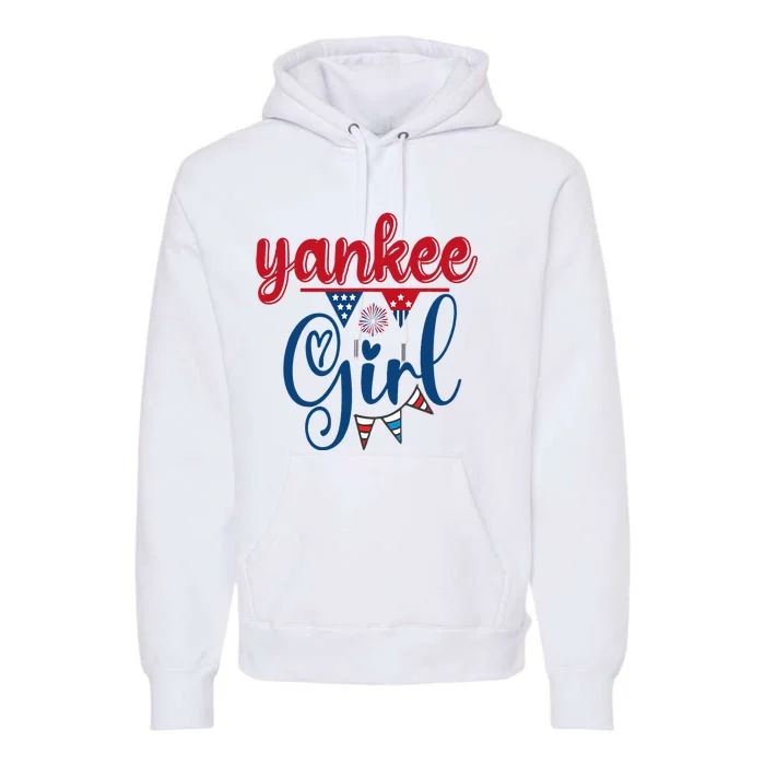 4th Of July Yankee Girl American Flag Premium Hoodie